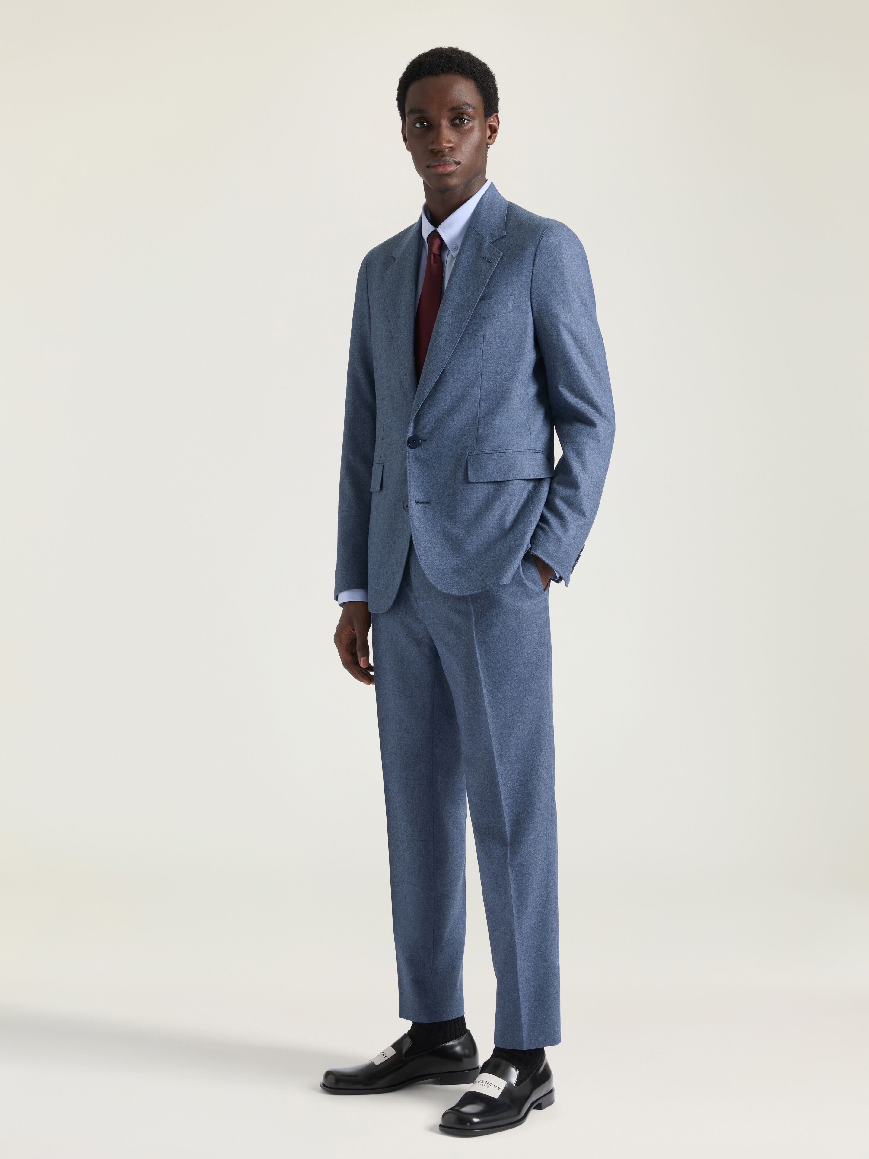 Veste destructurée simple boutonnage en flanelle